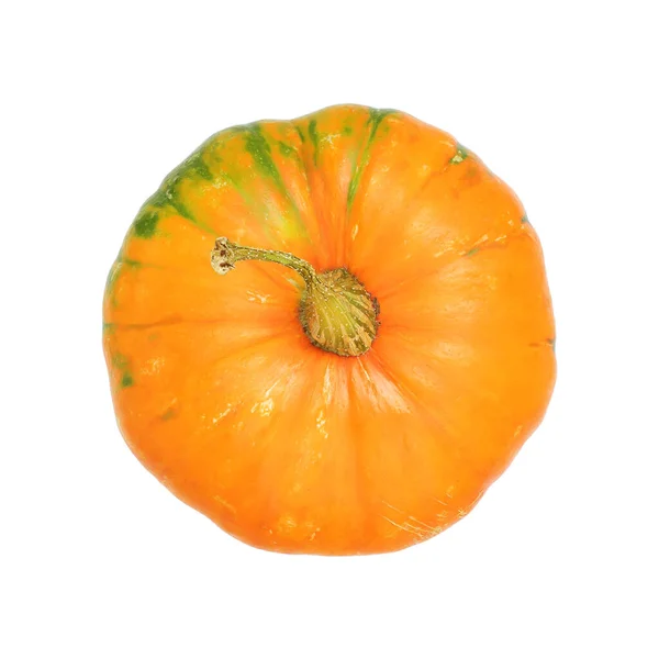 Orangener Kürbis Von Oben Auf Weißem Hintergrund — Stockfoto