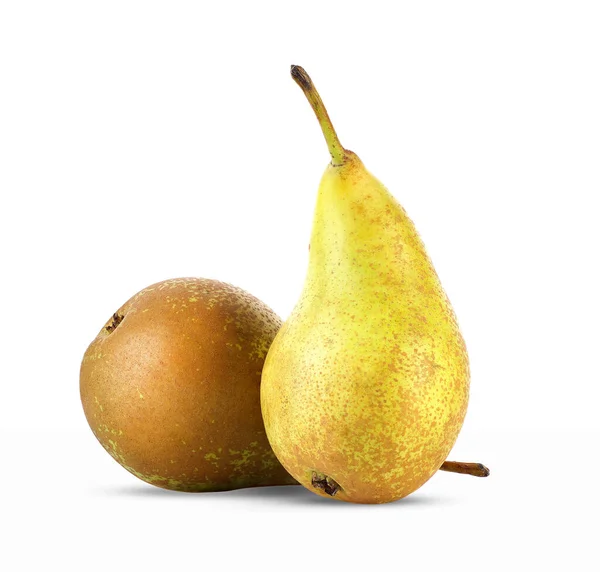 白い背景に2つの熟した梨の実 — ストック写真