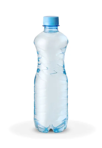 Pequeña Botella Plástico Con Agua Mineral Sobre Fondo Blanco —  Fotos de Stock