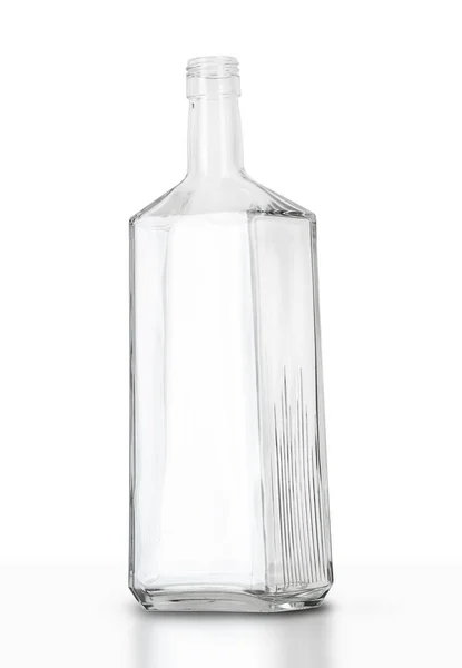 Grote Glazen Fles Wodka Geïsoleerd Witte Achtergrond — Stockfoto