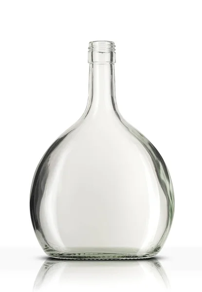 Large Oval Glass Wine Bottle Isolated White Background — Stock Photo, Image