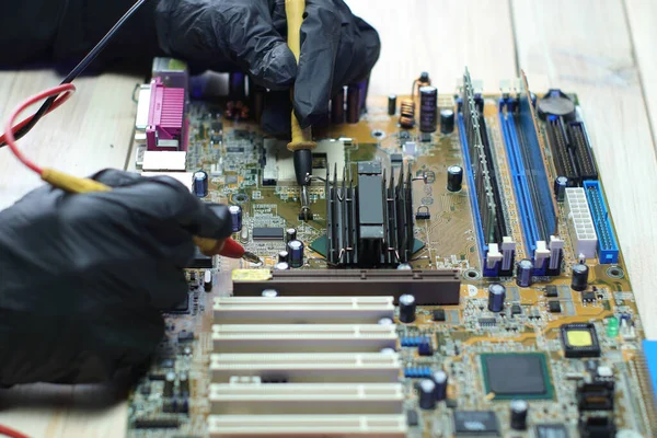 Replacement Chipset Cooling System Computer Motherboard Table — Stock Photo, Image