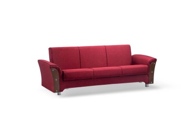 modern kırmızı koltuk beyaz arkaplan üzerinde izole
