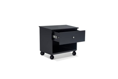 modern ahşap komodin beyaz arka planda izole