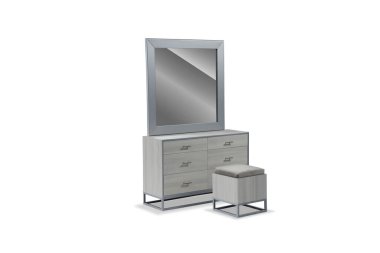 Ahşap çerçeveli antik giyinme masası beyaz arkaplanda izole edilmiş ayna