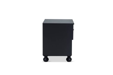 modern ahşap komodin beyaz arka planda izole