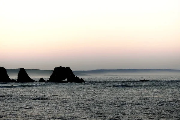 Tengerfenék Atlanti Óceán Partján Egy Szigettel Tengerben — Stock Fotó