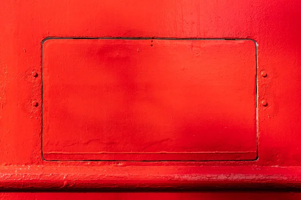 Fondo Rojo Con Marco Rectangular Vista Superior — Foto de Stock