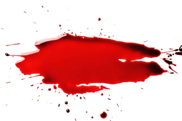 Salpicadura Sangre Roja Sobre Fondo Blanco Recursos Gráficos Para Diseño — Foto de Stock