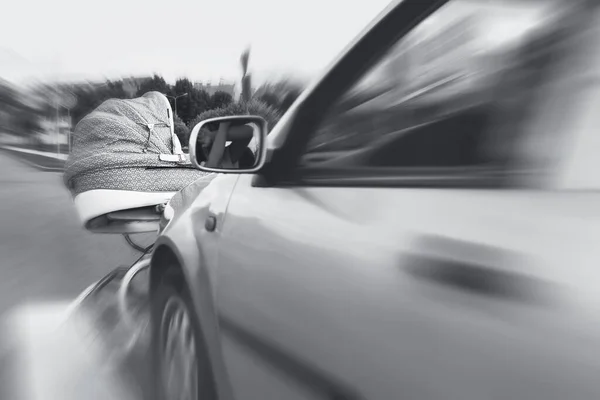 Car Accident Crosswalk Vehicle Hits Baby Pram High Speed Concepts — Stock Photo, Image
