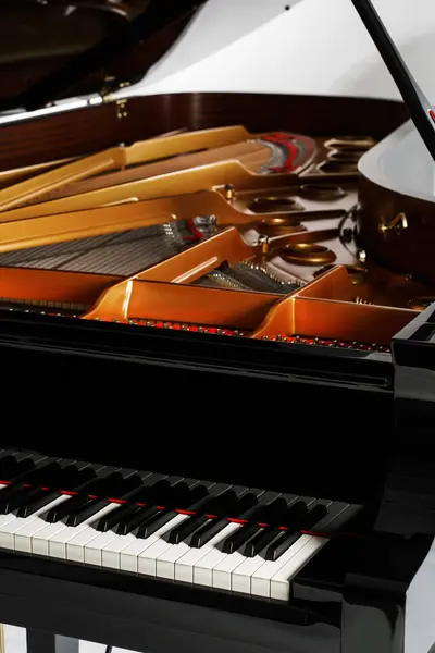 Closeup Luxury Grand Piano Open Lid — Stock Photo, Image