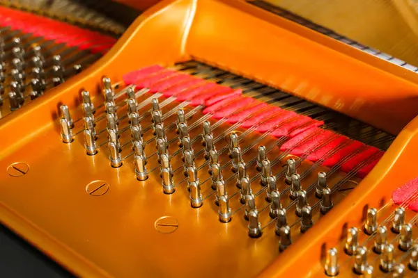 Inner Details Luxury Grand Piano Hammers Strings Pins — Stock Photo, Image