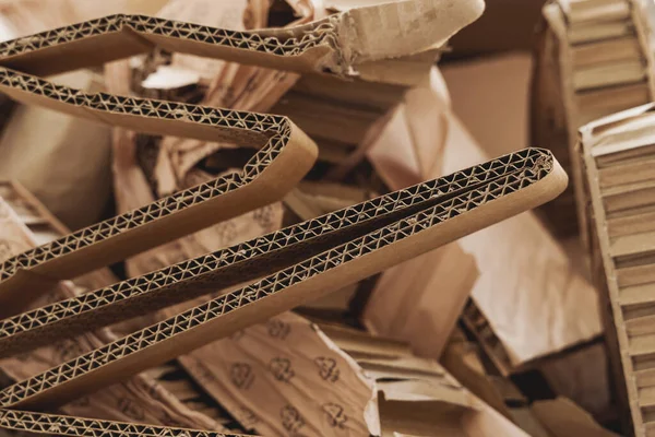 Closeup Shot Pile Cardboard Waste Concepts Paper Recycling Waste Sorting — Stock Photo, Image