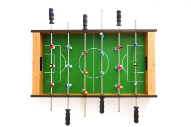Masa futbol oyunu beyaz arkaplan üzerinde izole