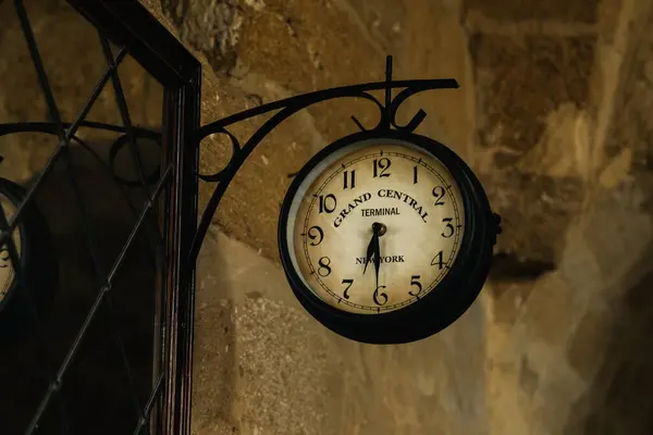 Old New York train station clock mounted on the wall