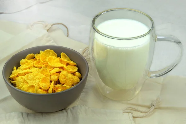 Variety Breakfast Cereals Muesli Milk Bowl Light Background Fast Food — Stock Photo, Image