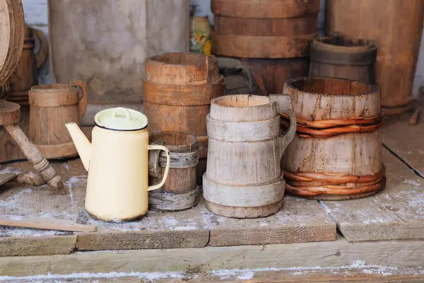 Hagyományos Pot Vintage Stílusban Ukrán Kulturális Nemzeti Stílus Hagyományos Vidéki — Stock Fotó