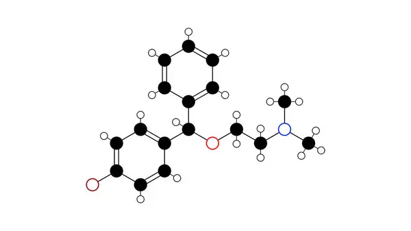 溴嗪分子 结构化学式 球棒模型 分离图像抗组胺 — 图库照片