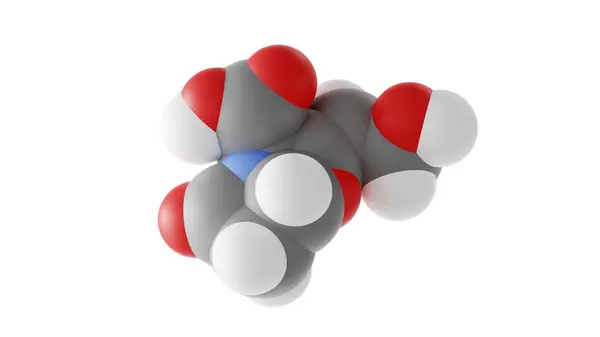 クラブラン酸分子 Βラクタム薬 分子構造 隔離された3Dモデルファンデルワールズ — ストック写真