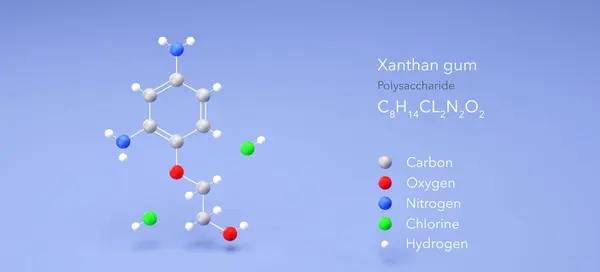 Molécula Goma Xantana Estruturas Moleculares Aditivo Alimentar E415 Modelo Fórmula — Fotografia de Stock