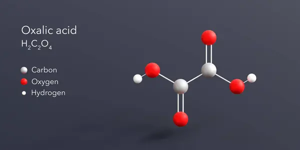 Renderização Molécula Ácido Oxálico Estrutura Molecular Lisa Com Fórmula Química — Fotografia de Stock
