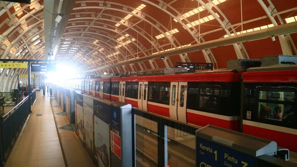 Jakarta Indonesien September 2023 Light Rail Train Eller Lrt Jabodebek — Stockfoto