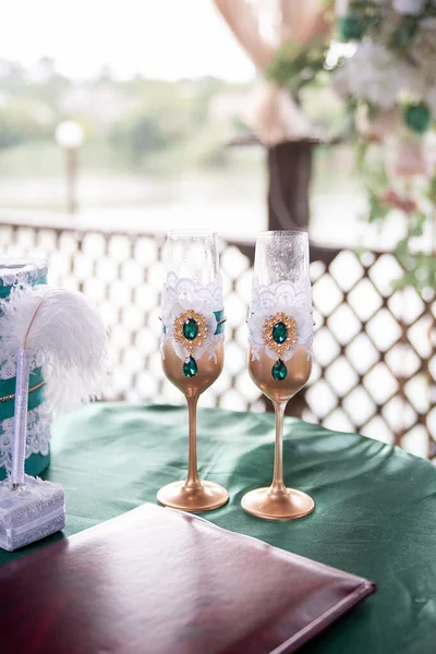 Келихи Весільній Церемонії Шампанським Ідея Event Агентстваcie Стокова Картинка