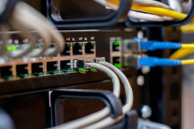 Sunucu bilgisayarı. İnternet fiber internet bağlantı sunucu rafı dolabı. Kripto para kripto bitcoin madenciliği. Sistem onu teknolojiyle yönetiyor. Sabit disk ram pc merkezi işlemci. Teknisyen tamir bilgisayarı. depo veritabanı. Hackerlara saldırı virüsü