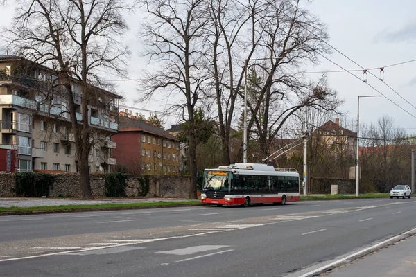 Banska Bystrica Slovakia April 2022 Trolleybus Skoda 30Tr Sor 3008 — Zdjęcie stockowe