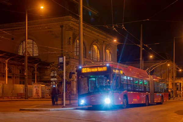 Budapest Hongrie Avril 2022 Trolleybus Solaris Trollino Skoda 9101 Cheval — Photo