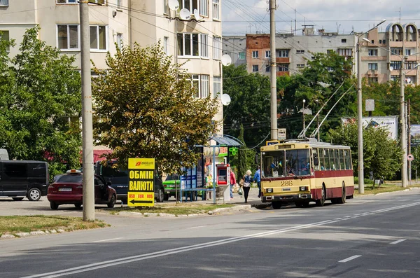 Chernivtsi Ukraine Août 2017 Trolleybus Skoda 14Tr 286 Cheval Avec — Photo