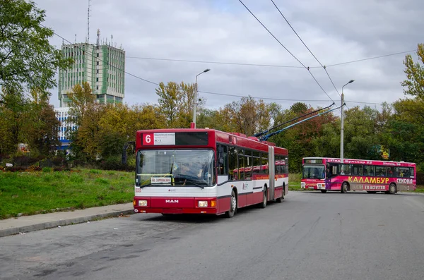 Ivano Frankivsk Ukraine Ekim 2017 Trolleybus Graf Stift Ge204 M16 — Stok fotoğraf
