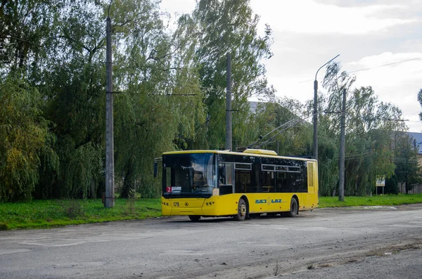 Khryplyn Ukraine Październik 2017 Trolleybus Laz E183 179 Iwano Frankowsk — Zdjęcie stockowe
