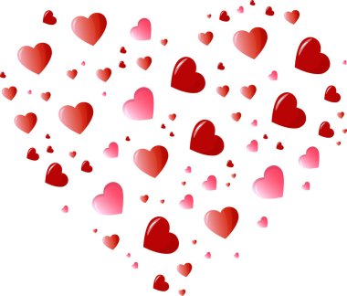 Cute red, pink hearts pattern. Lovely romantic background for Valentine's Day, Mother's Day, wedding. Suitable for wrapping paper, printing, postcards, invitations. Love and happiness concept.