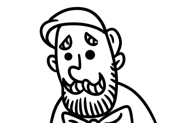 Retrato Hombre Dibujos Animados Con Barba —  Fotos de Stock