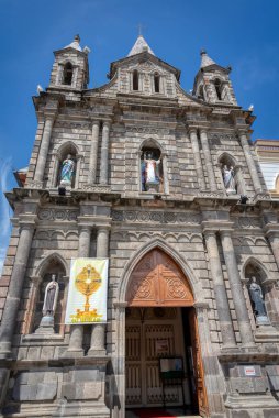 Cathedral in Ibarra, Ecuador, made of stone, restored in the year 1872 after a devastating earthquake in 1868.