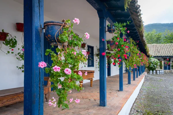 Terrasse Intérieure Jardins Une Ancienne Hacienda Périphérie Ibarra Province Imbabura — Photo