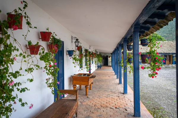 Внутренний Дворик Сады Старой Гасиенды Окраине Ибарры Провинция Имбабура Эквадор — стоковое фото
