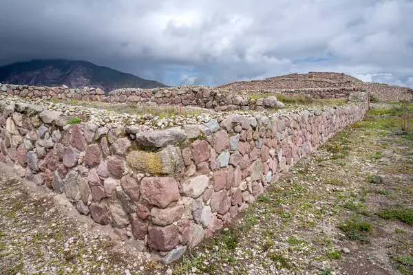 stock image Ruins of Rumicucho, Pomasqui, Ecuador. These ruins are supposed to be remnants of the Inca civilization, which disappeared after the Spanish conquest of America. 