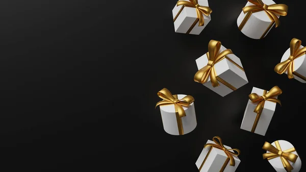 Weiße Geschenkbox Mit Kopierraum Leicht Füllender Text Illustration — Stockfoto