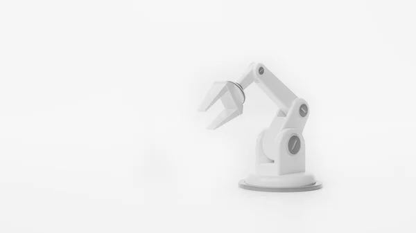 Ρομπότ Βραχίονα Απομονώνονται Λευκό Φόντο Εικόνα — Φωτογραφία Αρχείου