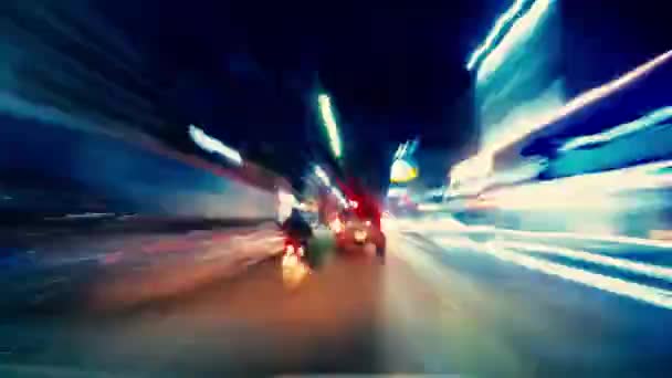 Hiperlapse Mișcare Rapidă Străzile Noapte Chiangrai Thailanda — Videoclip de stoc
