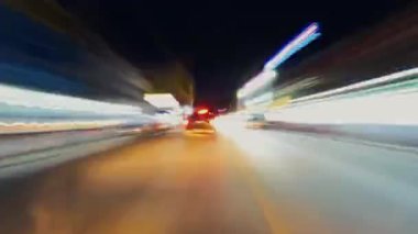 Gece caddelerinde hızlı hareket, Chiangrai, Tayland