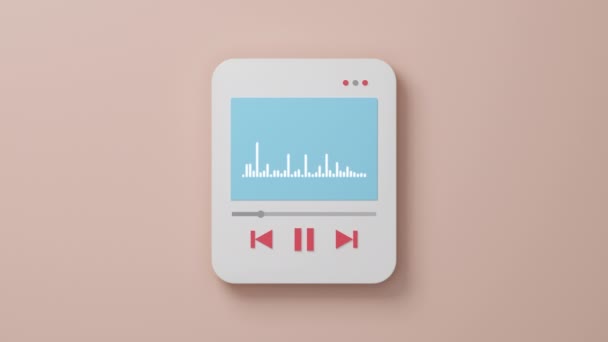 Pemutar Musik Dengan Visualisasi Audio Untuk Pesta Musik Ilustrasi — Stok Video