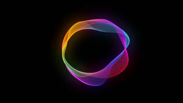 Abstrakt Neon Cirkel Isolerad Svart Bakgrund — Stockfoto