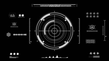 Fütürist radar ekranı, arama hedefi, 4k görüntü