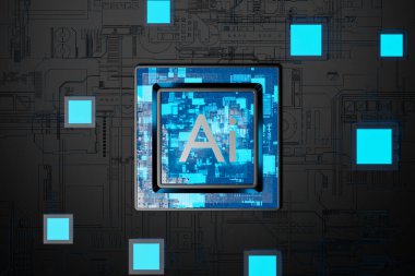 Yapay zeka, akıllı mikroçip, 3 boyutlu üretilmiş, ai üretilmemiş.