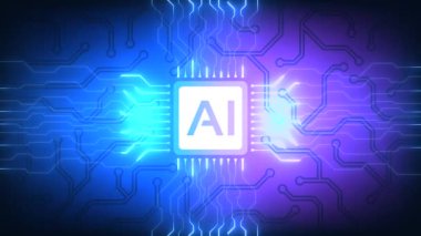 Yapay Zeka işlemci birimi. 4k görüntü, yapay zeka değil.