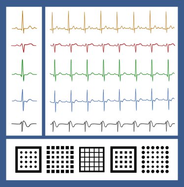 EKG düz vektör simgesi