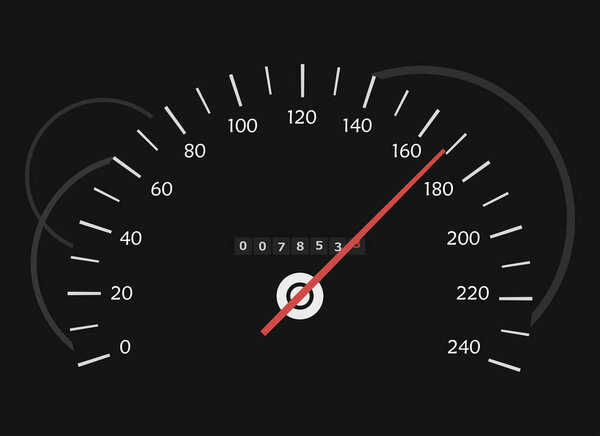 The speedometer in the dark 